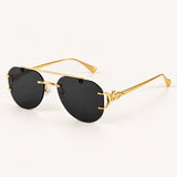 Óculos de Sol Aviador Sem Aro Feminino Mionelle Halo All Black