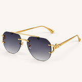 Óculos de Sol Aviador Sem Aro Feminino Mionelle Halo Low Black