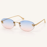 Óculos de Sol Oval Sem Aro Feminino Mionelle Luna Sky Blue