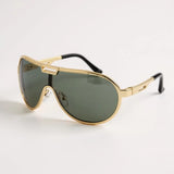 Óculos de Sol Aviador Vintage Mionelle Tesla Golden Preto Claro
