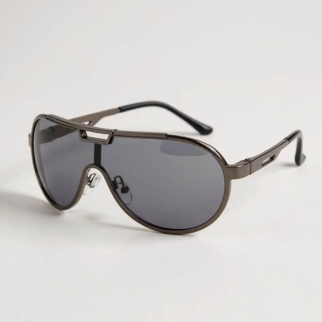 Óculos de Sol Aviador Vintage Masculino e Feminino Mionelle Tesla Preto com fundo neutro