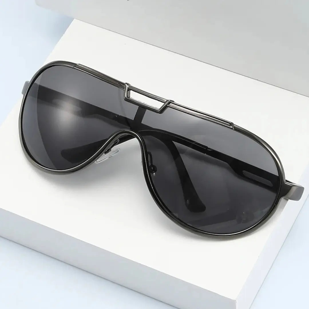 Óculos de Sol Aviador Vintage Masculino e Feminino Mionelle Tesla Preto de frente