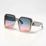 Óculos de Sol Quadrado Feminino Oversized Mionelle Verona Rosa Degradê