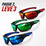 Kit 3 Óculos de Sol Esportivo Masculino Mionelle Strada — Pague 2, Leve 3 (Vermelho, Azul, Verde)