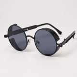 Óculos de Sol Steampunk Redondo Masculino Mionelle Manifesto All Black