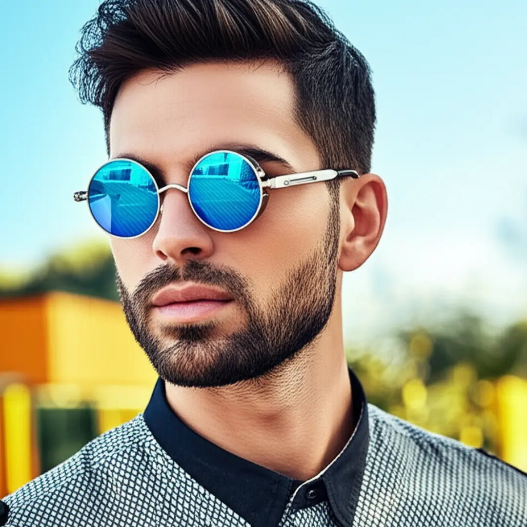 oculos-de-sol-steampunk-redondo-masculino-feminino-unissex-mionelle-manifesto-azul-espelhado-2