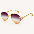 Óculos de sol feminino aviador sem aro Mionelle Halo Amethyst em vista de três quartos