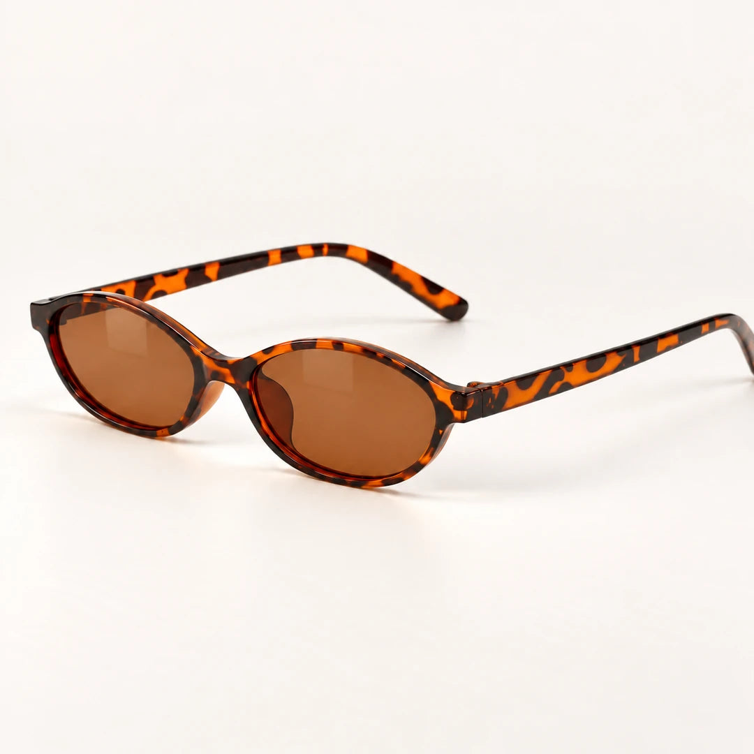 Óculos de sol feminino gatinho Mionelle Narrow Vibe Vintage Tartaruga em vista de três quartos
