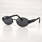 Óculos de sol feminino Mionelle Selene All Black em vista de três quartos