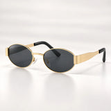 Óculos de Sol Feminino Oval Retrô Mionelle Selene Golden Black