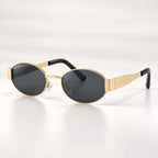 Óculos de sol feminino Mionelle Selene Golden Black em vista de três quartos