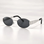 Óculos de sol feminino Mionelle Selene Silver Black em vista de três quartos