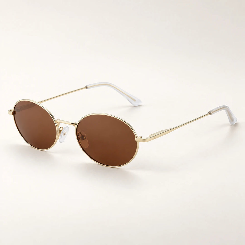 Óculos de sol masculino oval Mionelle Viper Bronze em vista de três quartos