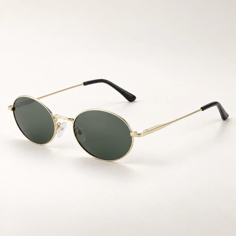 Óculos de sol masculino oval Mionelle Viper Green em vista de três quartos