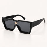 Óculos de Sol Quadrado Oversized Masculino Mionelle Veneto Black