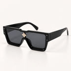 Óculos de sol masculino quadrado oversized Mionelle Veneto Black em vista de três quartos