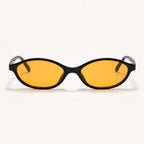 Vista frontal do Mionelle Narrow Vibe Pop Yellow, com armação preta e lentes amarelas