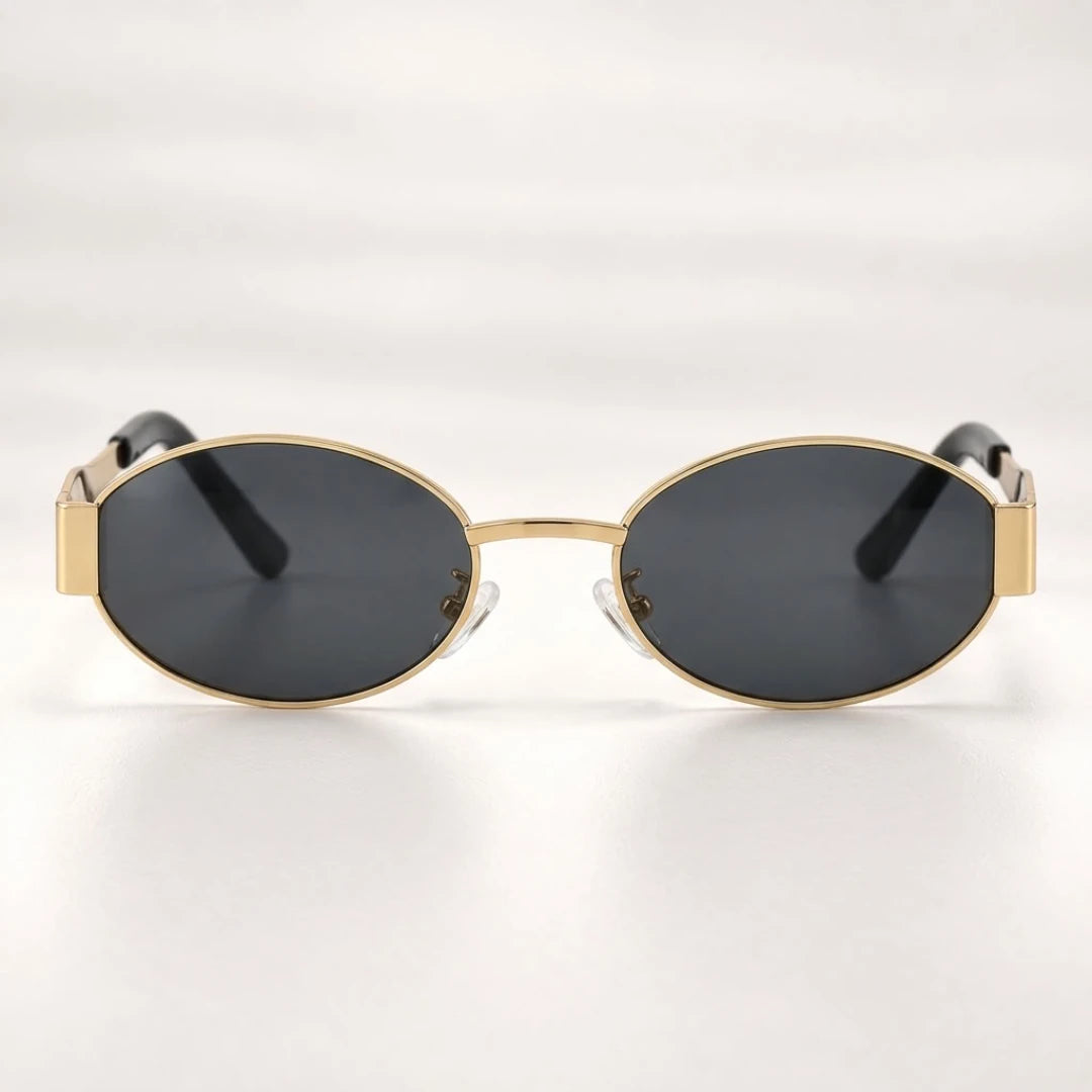 Vista frontal dos óculos de sol feminino Mionelle Selene Golden Black