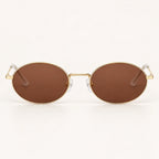Vista frontal do Mionelle Viper Bronze, com estrutura dourada e lentes marrons