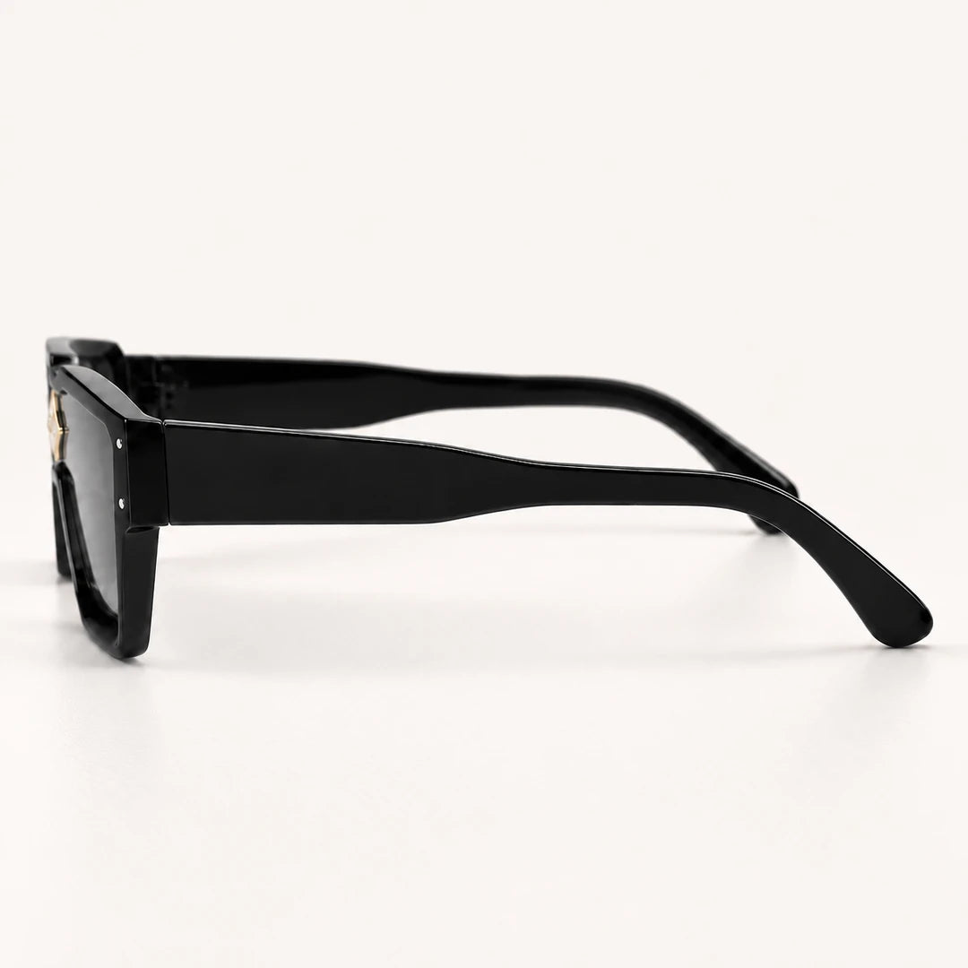 Vista lateral do Mionelle Veneto Black, com hastes pretas largas