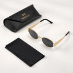 Óculos Mionelle Selene Golden Black acompanhados de estojo e pano Mionelle
