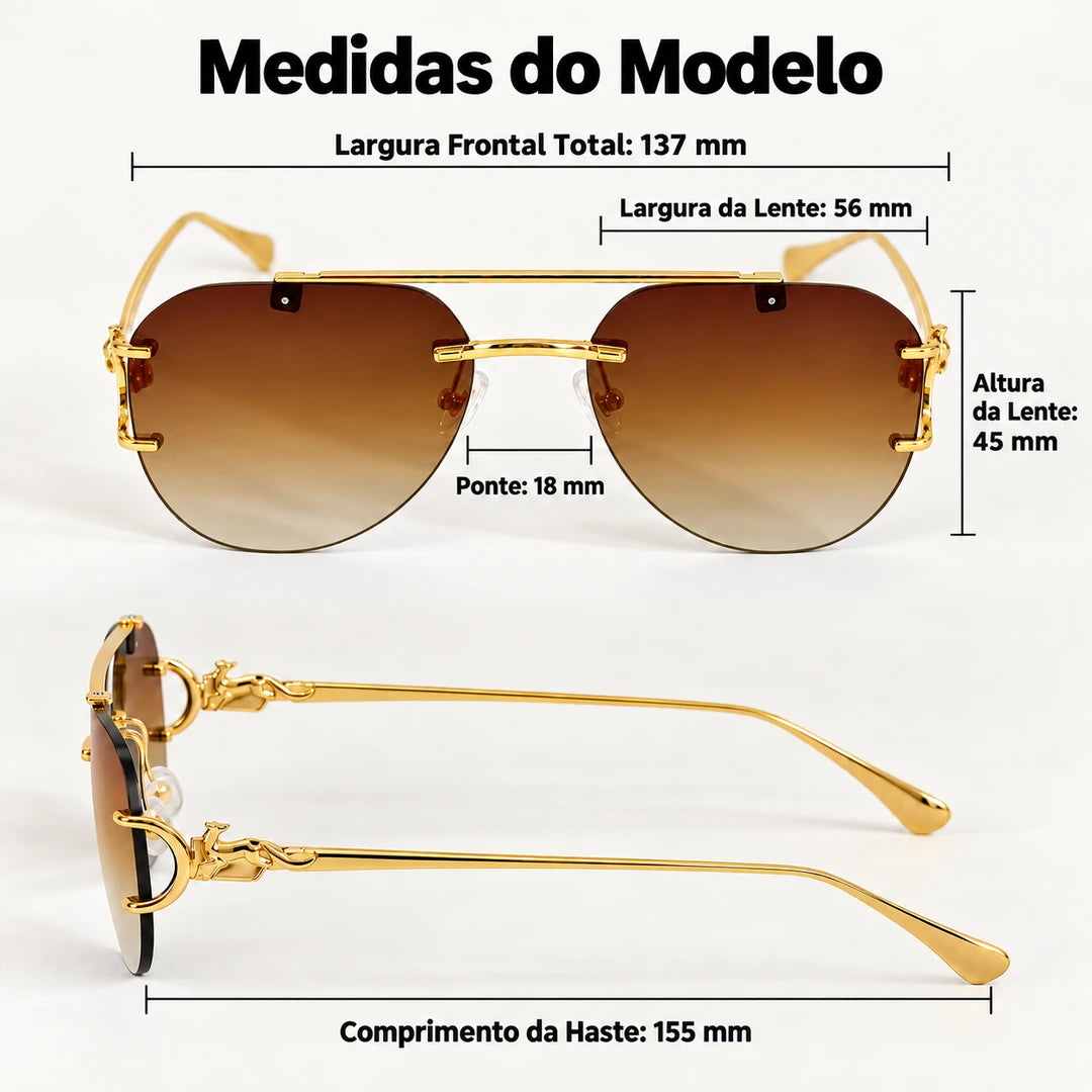 Medidas do Mionelle Halo: frente 137 mm, lentes 56 por 45 mm, ponte 18 mm e hastes 155 mm