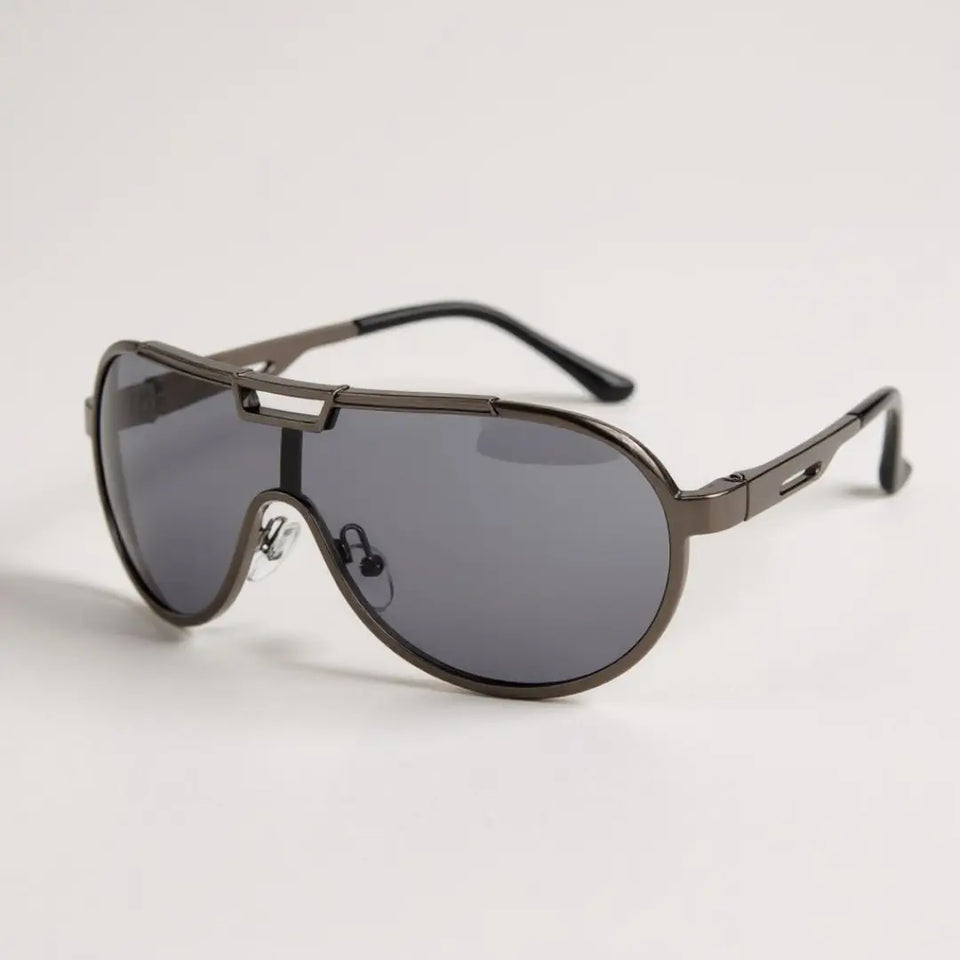 Óculos de Sol Aviador Vintage Masculino e Feminino Mionelle Tesla Preto com fundo neutro