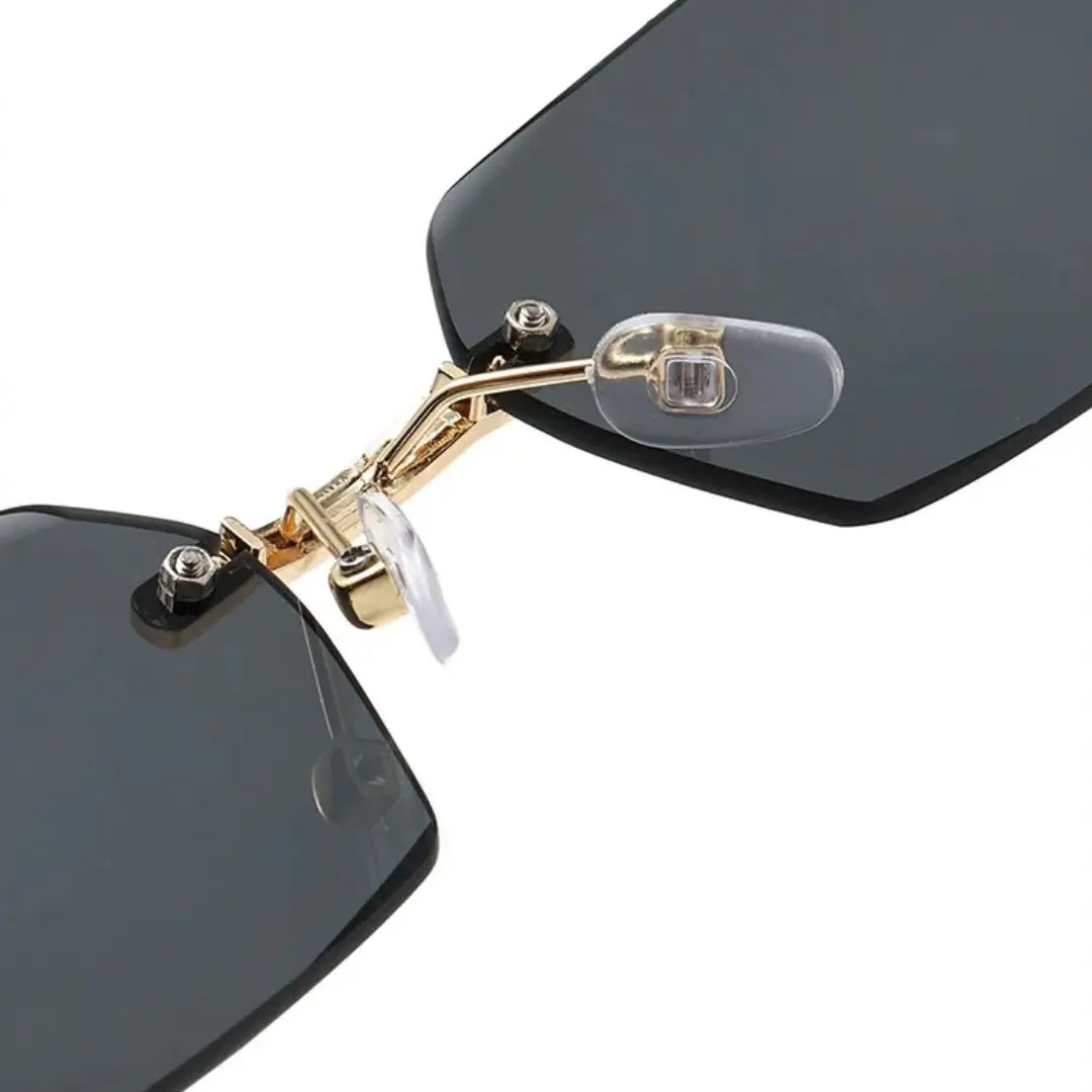 alt="Óculos de Sol Masculino e Feminino Y2K Retangular Sem Aro Mionelle Vortex Preto 4"