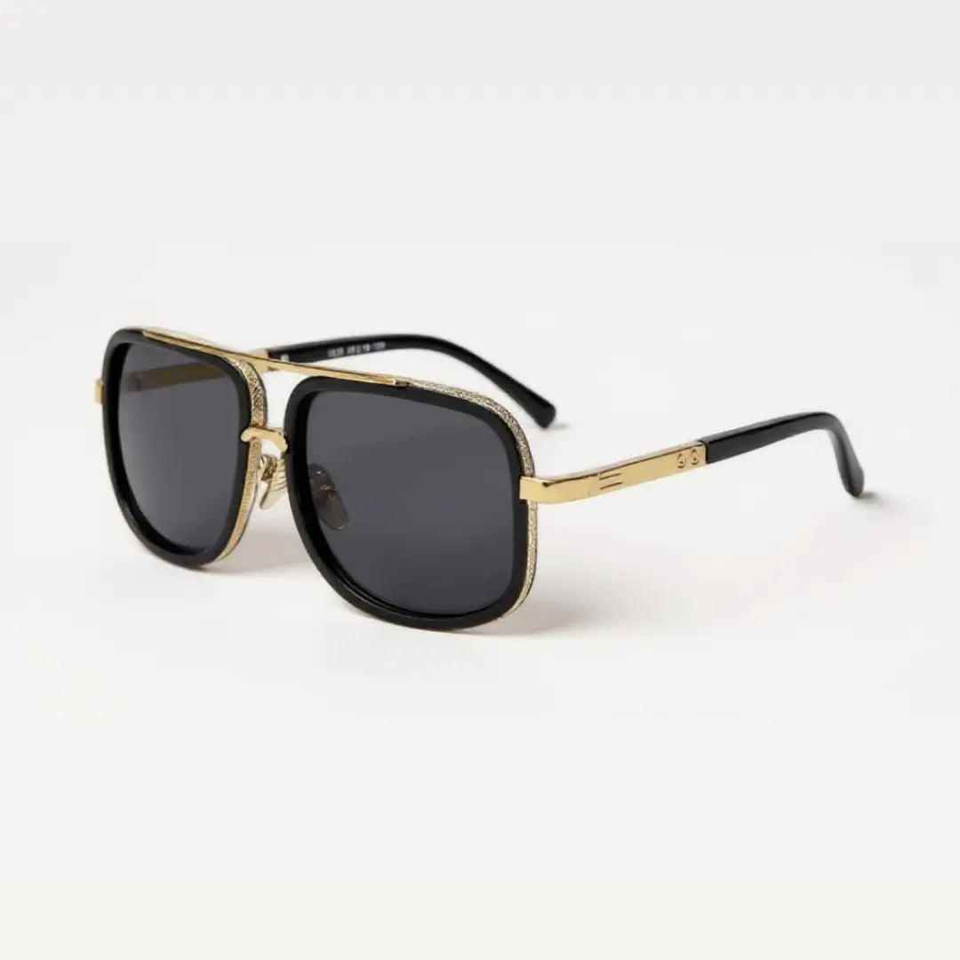 Óculos de sol aviador retrô feminino Mionelle Milano Black — frente com fundo neutro