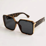 Óculos de Sol Quadrado Feminino Oversized Mionelle Verona Leopardo