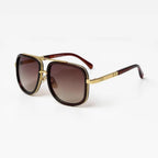 Óculos de sol aviador masculino Mionelle Milano brown degradê — frente com fundo neutro