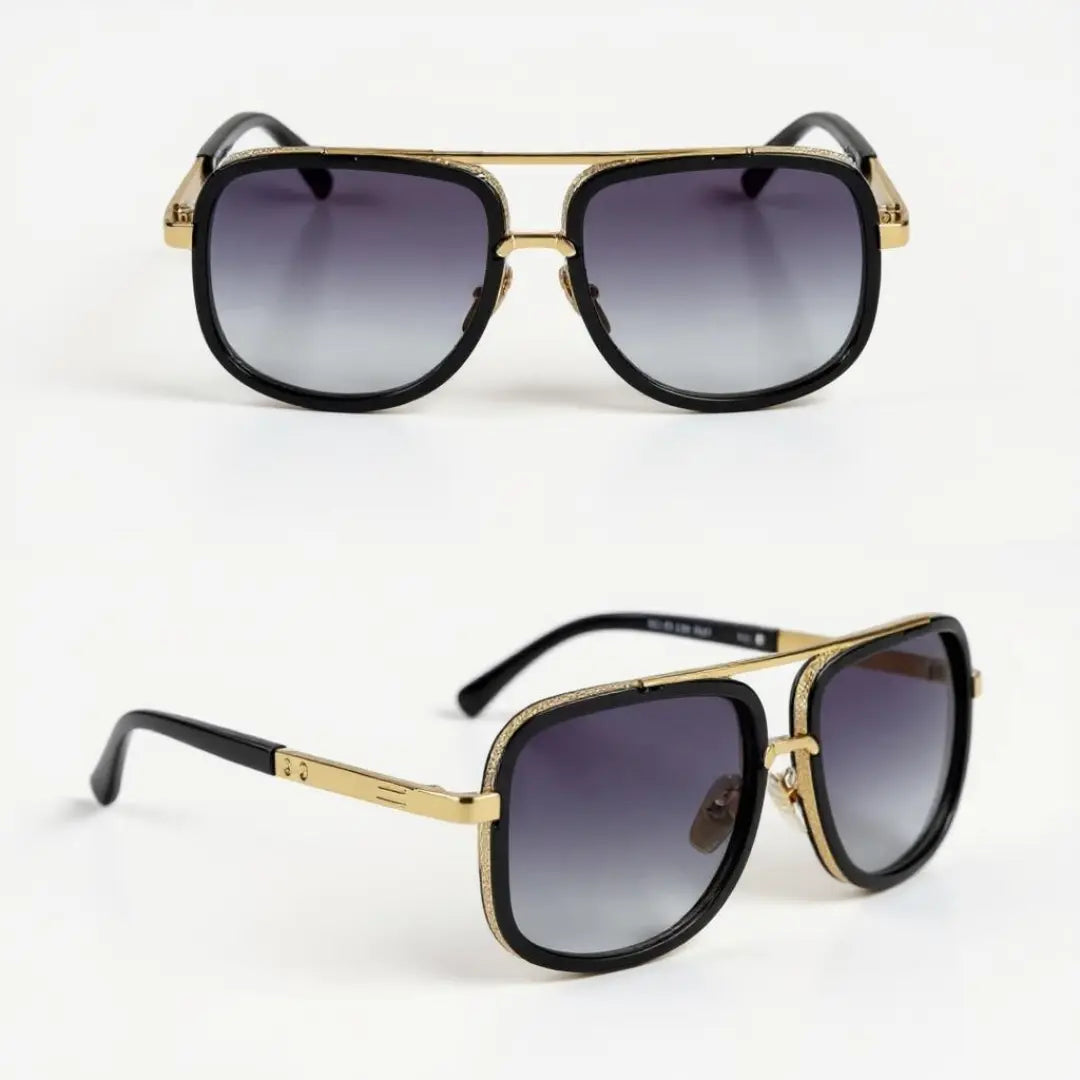 Óculos de Sol Quadrado Masculino Mionelle Milano Degradê Preto de frente e de lado