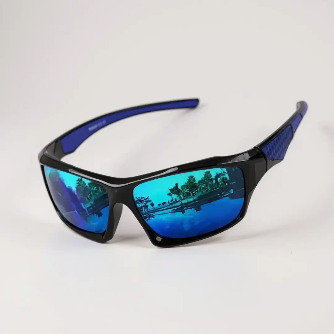 Óculos de sol esportivo masculino azul polarizado espelhado Mionelle Strada