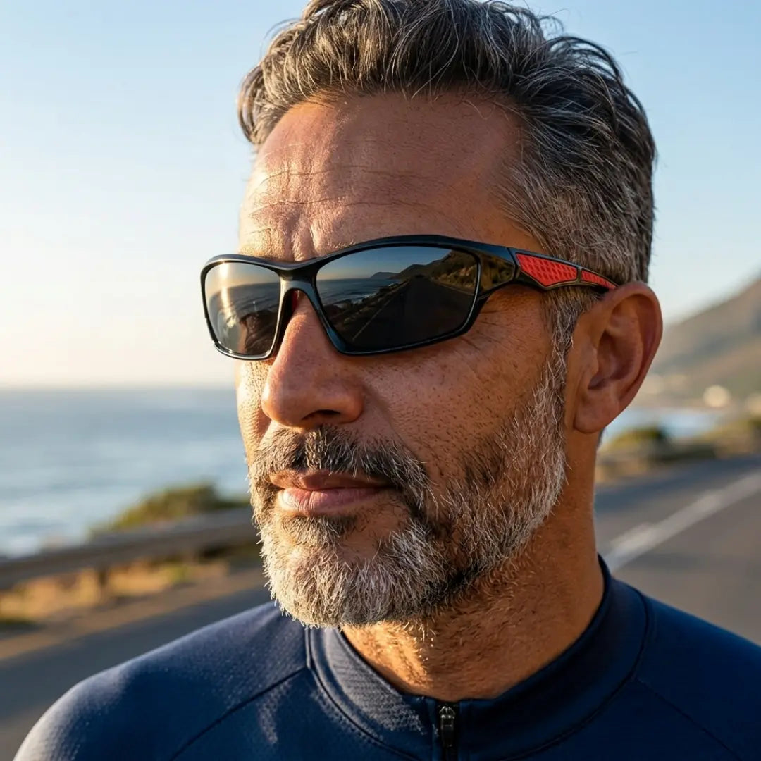Óculos ciclismo masculino preto Mionelle Strada lente polarizada