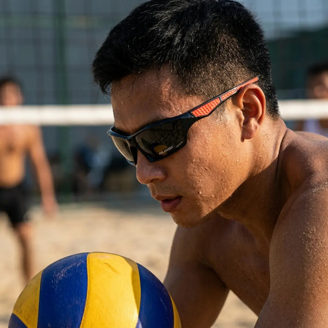 Óculos esportivo masculino preto Mionelle Strada hastes antiderrapantes