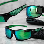 Óculos de sol esportivo masculino verde Strada UV400 antirreflexo