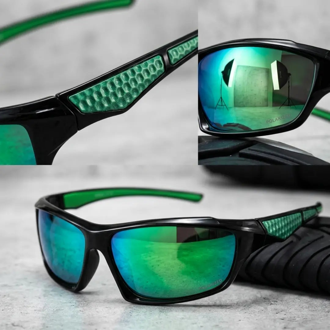 Óculos de sol esportivo masculino verde Strada UV400 antirreflexo
