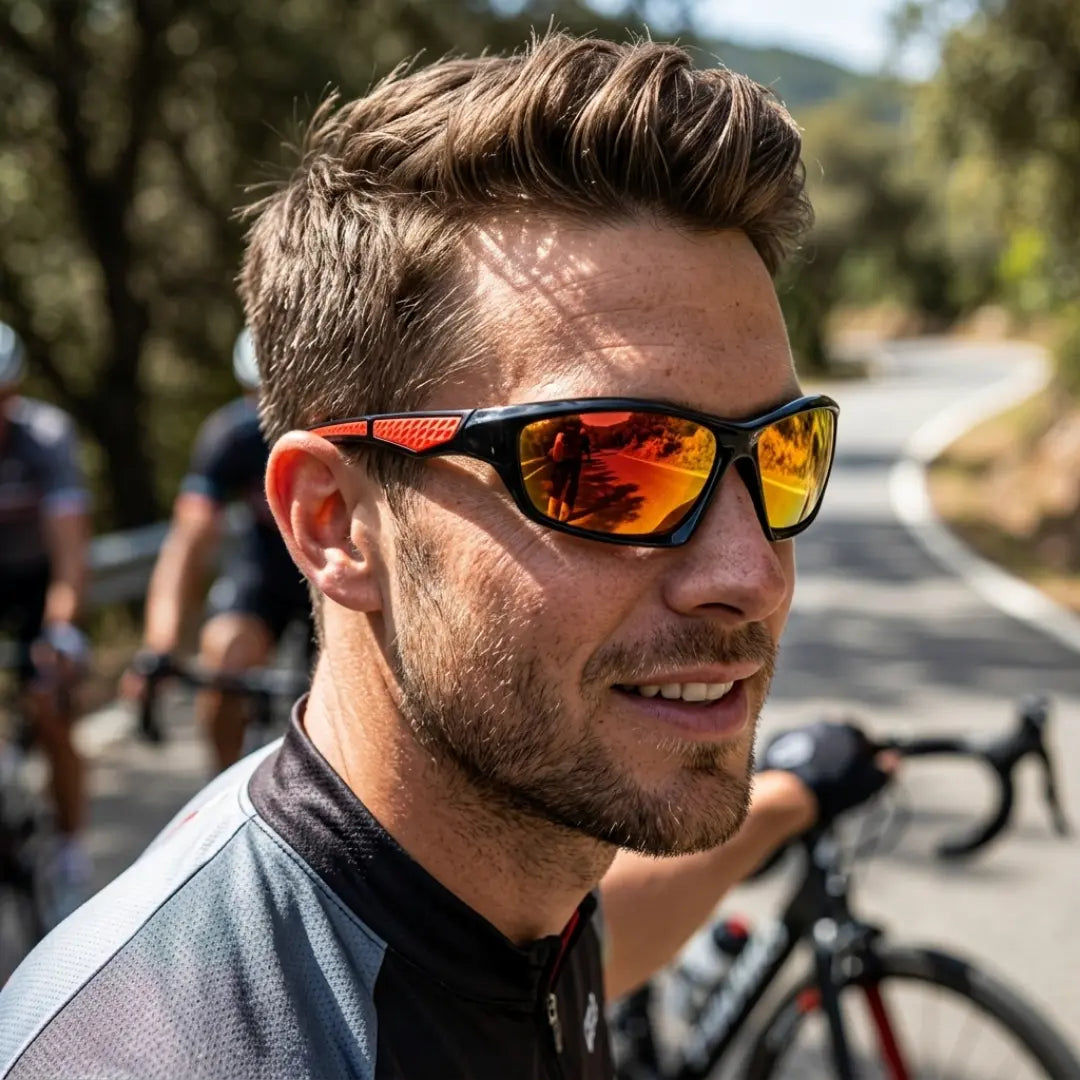 Óculos ciclismo masculino vermelho Mionelle Strada lente polarizada