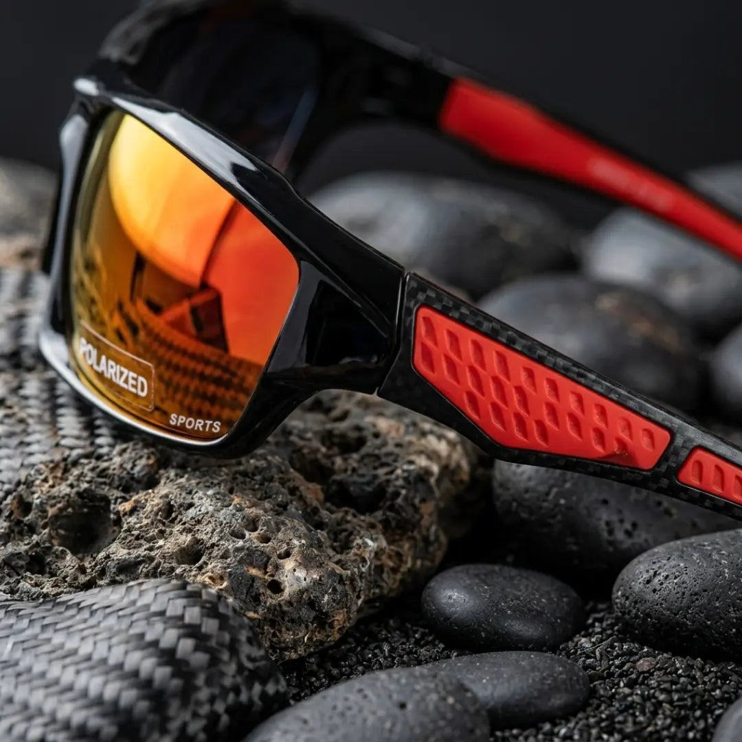 Óculos de sol masculino vermelho Strada para ciclismo e corrida