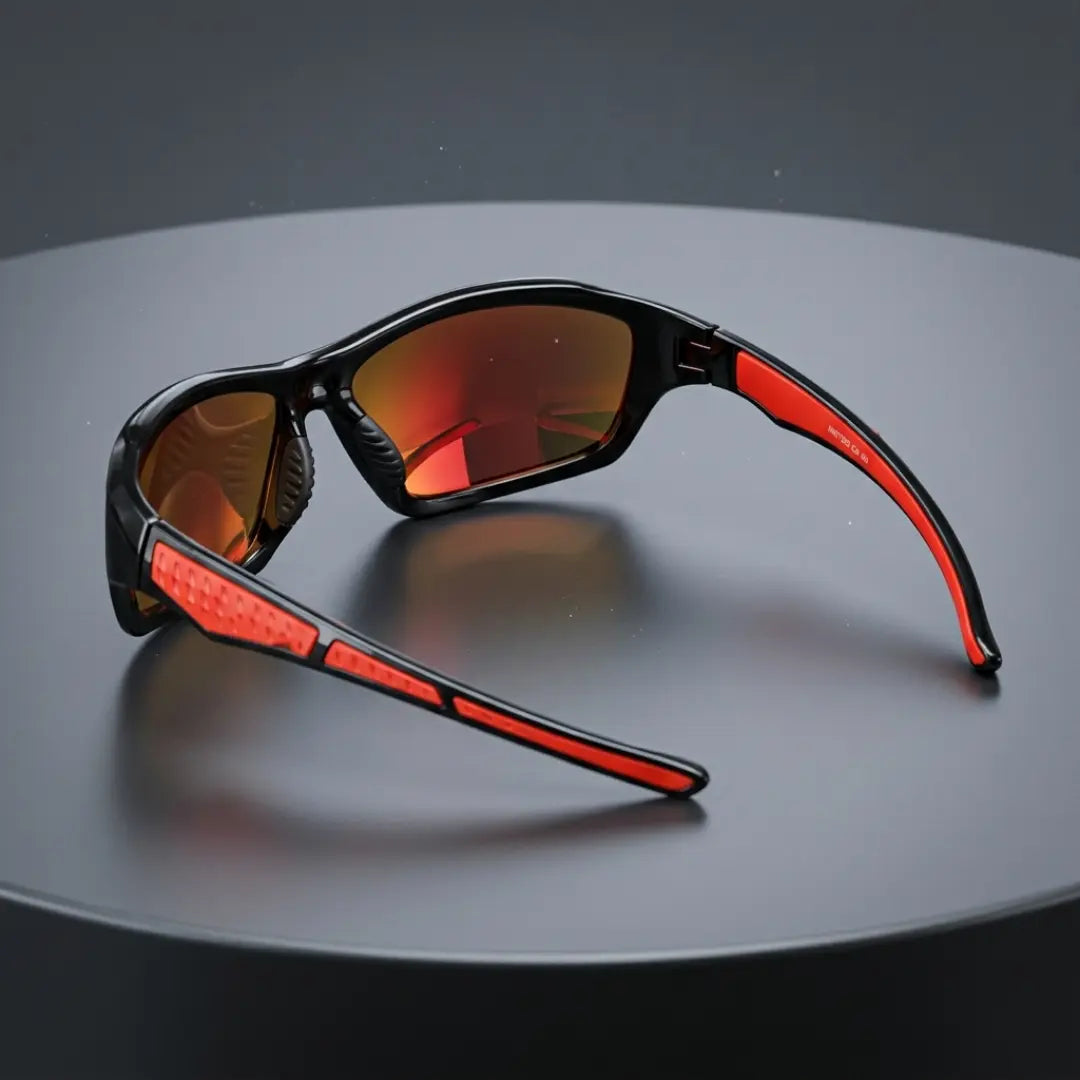 Óculos de sol esportivo masculino vermelho Strada UV400 antirreflexo