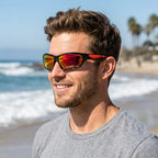 Óculos masculino vermelho Mionelle Strada para esporte e uso diário