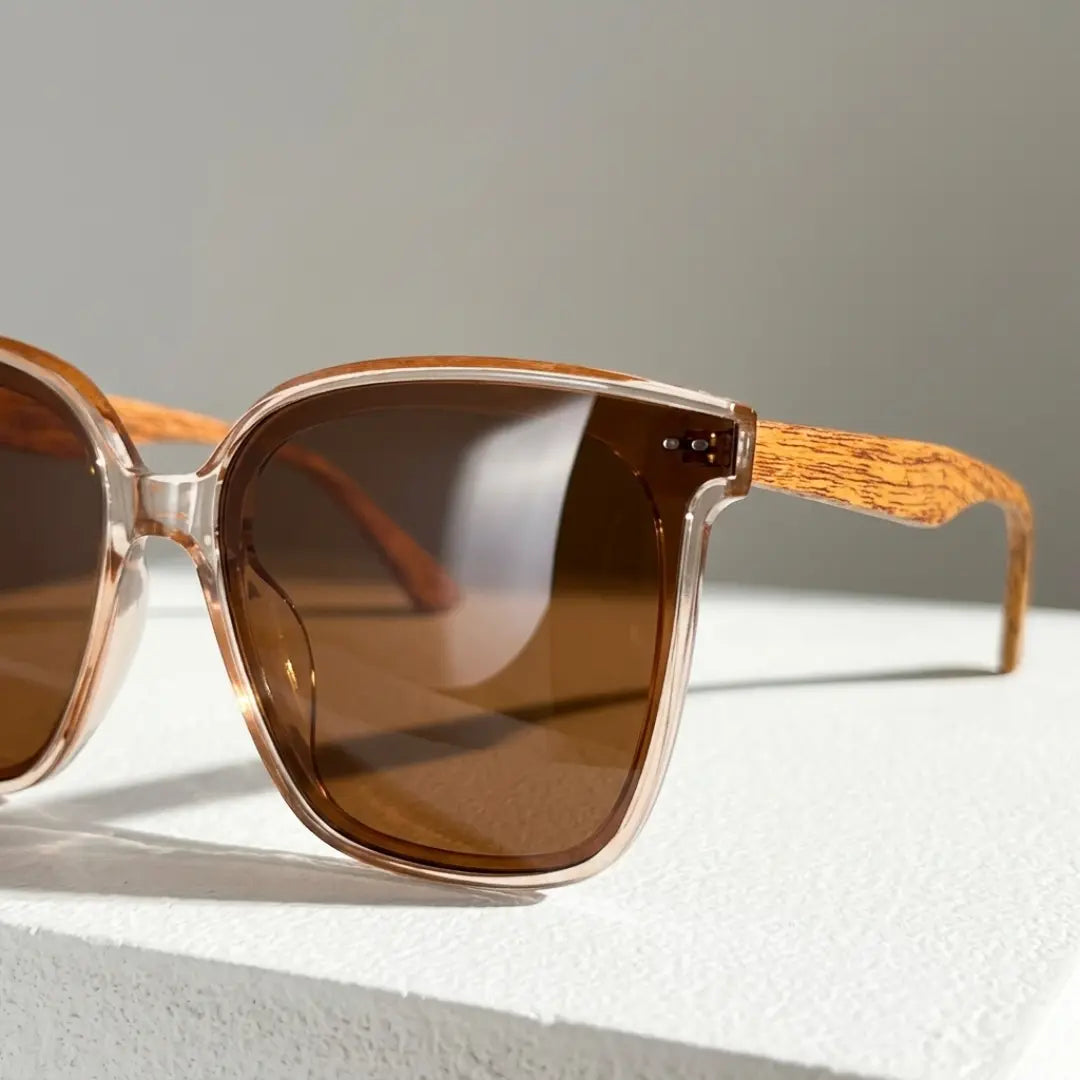 óculos de sol gatinho feminino marrom oversized lentes polarizadas