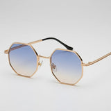 Óculos de Sol Hexagonal Feminino Mionelle Aurora Degradê Azul