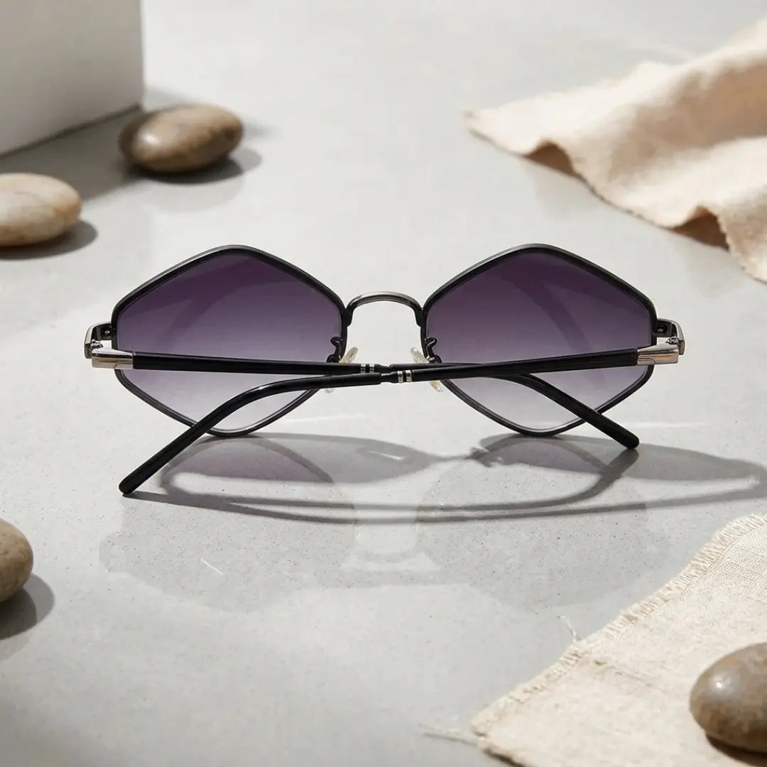 óculos de sol hexagonal feminino verde degradê retrô mionelle gemas