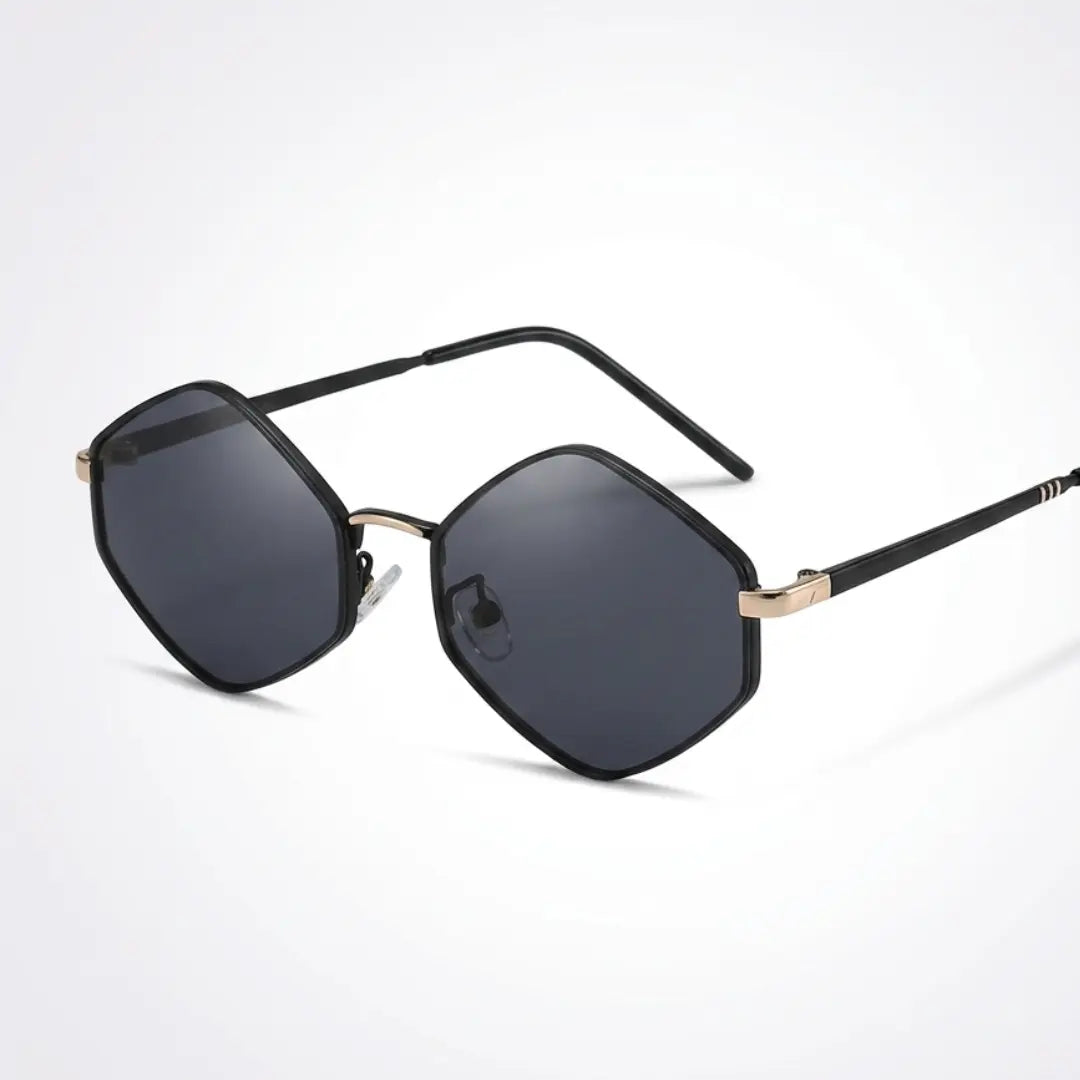óculos de sol hexagonal feminino preto retrô mionelle gemas onix