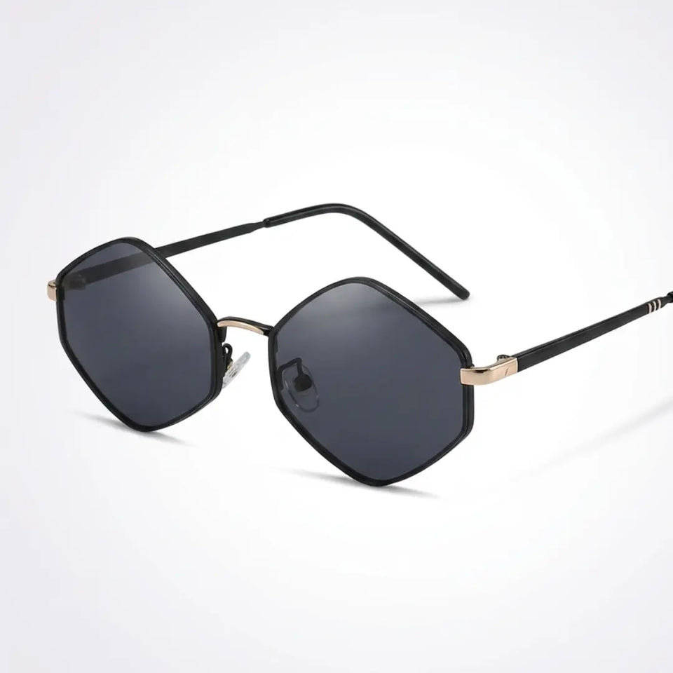 óculos de sol hexagonal feminino preto retrô mionelle gemas onix