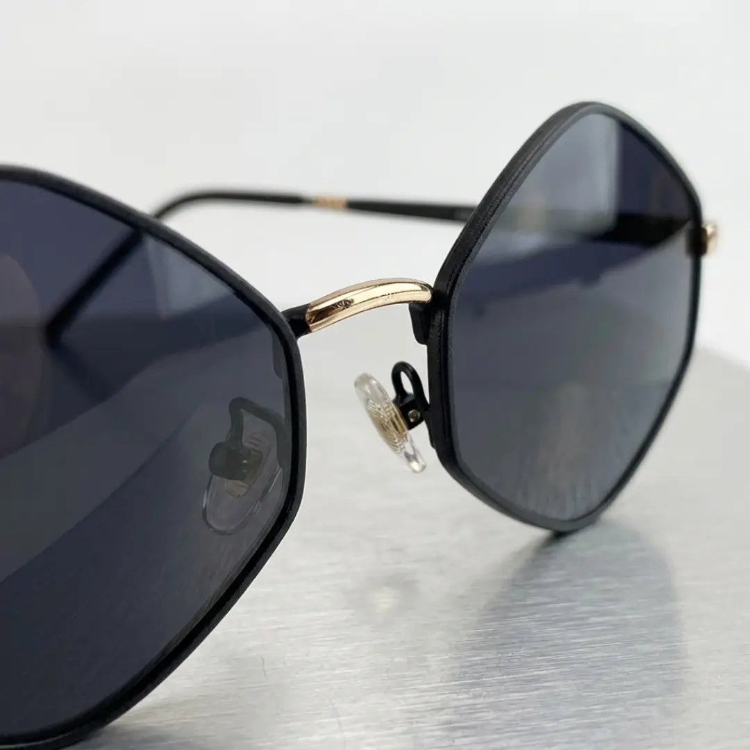 óculos de sol hexagonal feminino preto retrô mionelle gemas