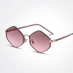 óculos de sol hexagonal feminino rosa retrô mionelle gemas quartzo