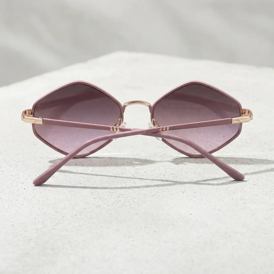 óculos de sol hexagonal feminino rosa retrô mionelle gemas