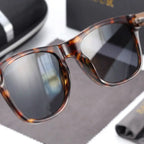 óculos de sol quadrado de madeira tartaruga polarizado Mionelle Legado lentes uv400